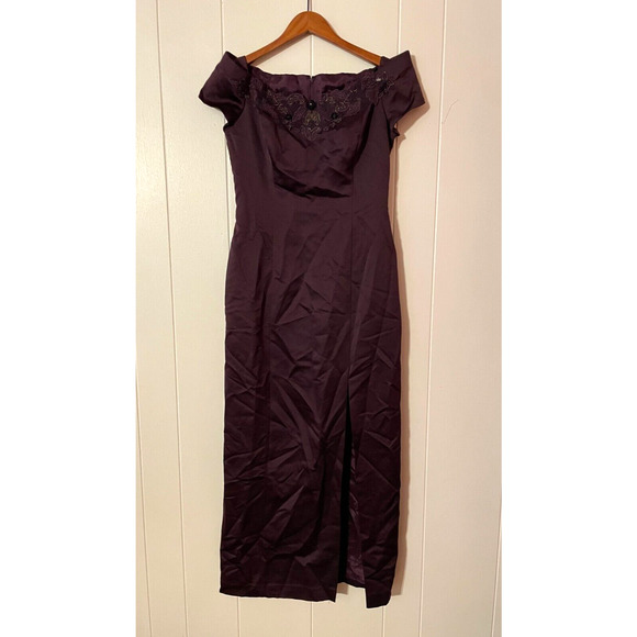 Vintage Michelangelo Womens Dress Size 12 Purple Floral Embroidered Whimsigoth - Picture 1 of 7
